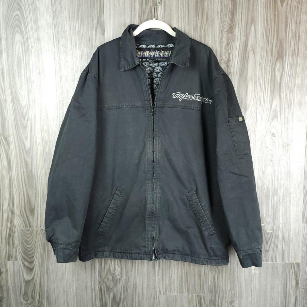 Troy Lee Designs 155 Rincon Jacket Mens Medium Black Canvas‎ Embroidered Moto